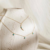 ACKERLEA STERLING SILVER DAINTY TURQUOISE NECKLACE